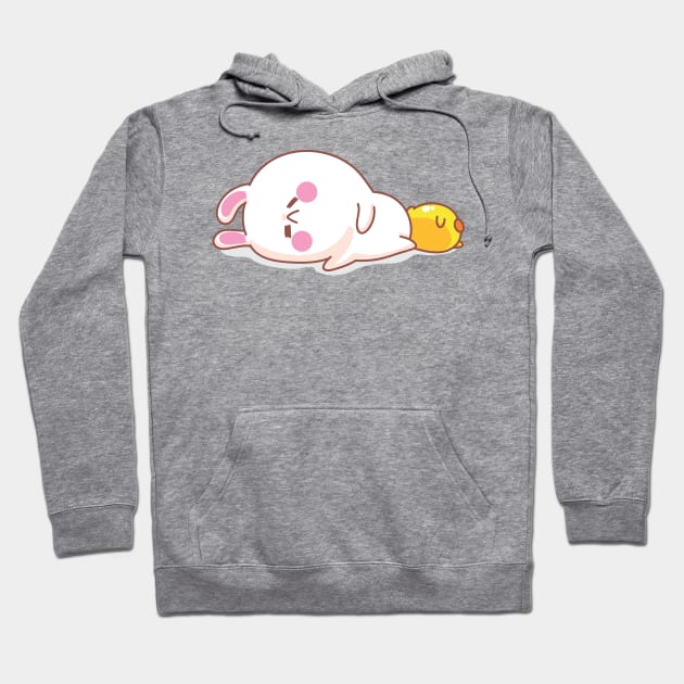 Sleeping Cute Bunny Hoodie by Tariq-T-art